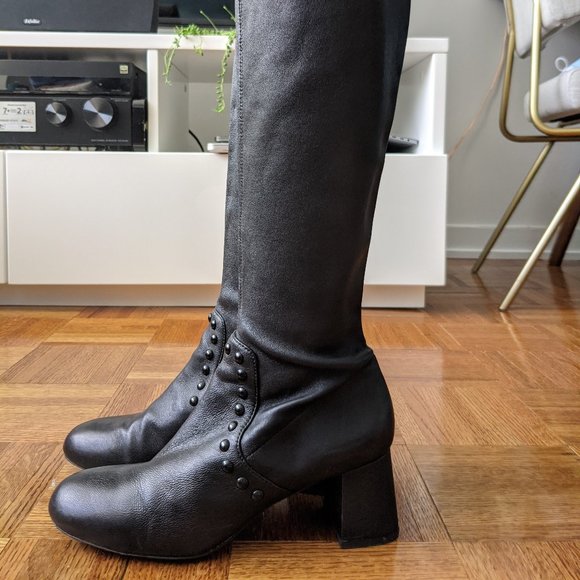 Like New Coach Block Heel Knee-high Boots - Picture 2 of 8